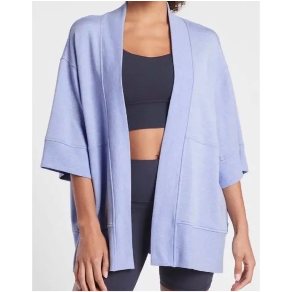 Athleta Lotus Textured Wrap Cardigan Open Front‎ Lavender XXS/XS Oversized